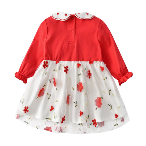 Baby Girl Autumn Princess Dress Long Sleeve Embroidered Dress